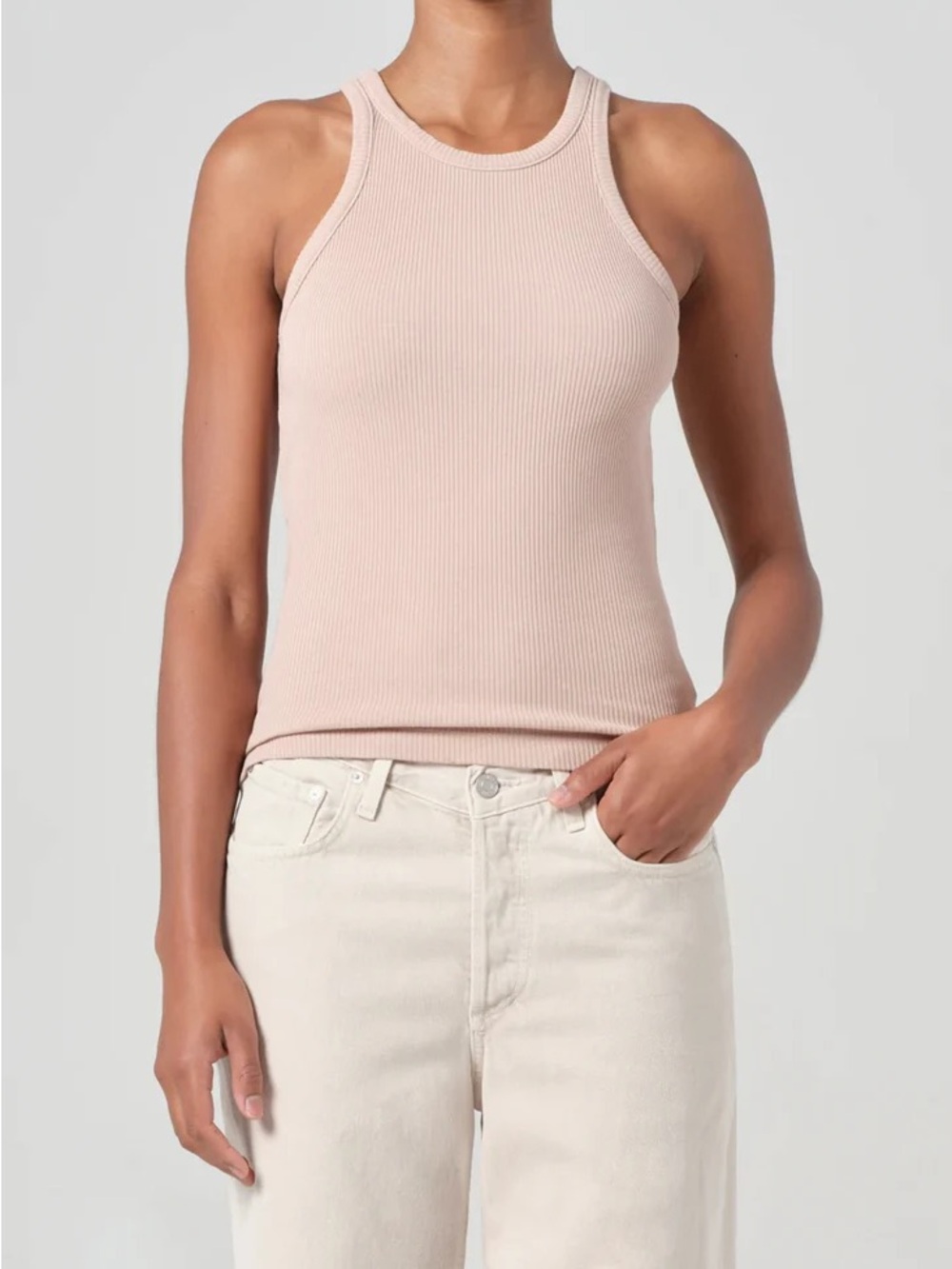 NEW AGOLDE rayne sleeveless tank top in cabana size L